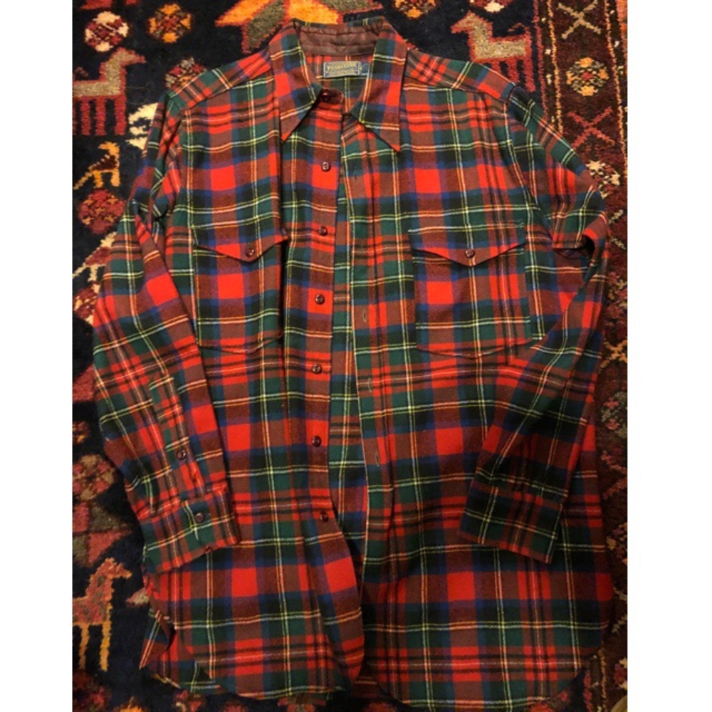 Pendleton plaid wool button down.